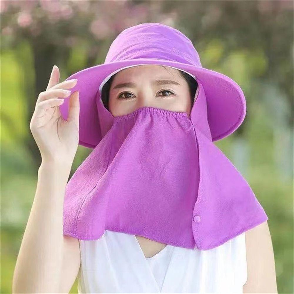 Detachable Neck Sun Visor Hat UV Protection Face Mask New Sunscreen Hat Women