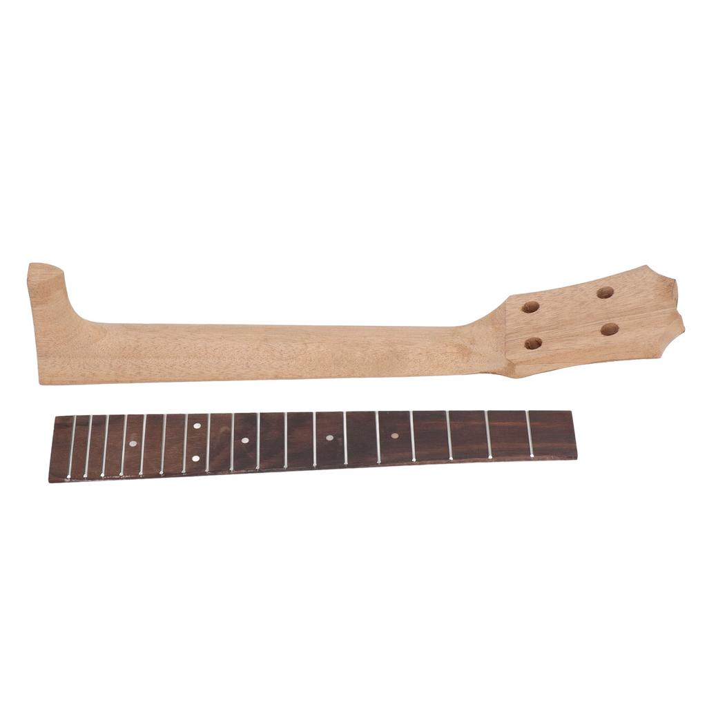 Ukulele Fretboard Neck Set Rosewood Okoume Wood Fingerboard Replacement for 4 String Musical