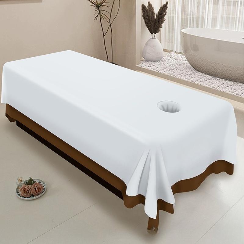 1pcs Plain Care Salon Bed Sheet SPA Massage Anti Shrinkage Wrinkle Resistant Soft and Skin Friendly Bedding Strap/no Holes