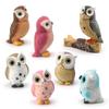 Miniature Cartoon Simulation Owl Figurine Realistic Resin Bird Decoration Cute Kawaii Collectible Home Desktop Figurines
