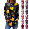 Tee Shirts For Women Casual Round Neck Long Sleeve Shirts Valentine's Day Printing Top Pullover