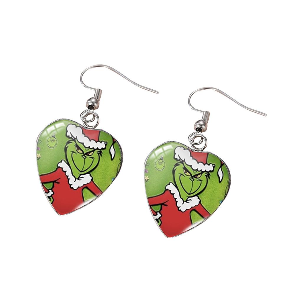 Ювелирные изделия Серьги Санта-Клаус Зеленые серьги Любовь Серьги из нержавеющей стали