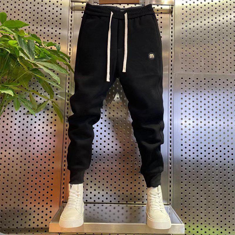 Мужские модные облегающие спортивные брюки с манжетами — повседневные универсальные спортивные брюки для осени и зимы