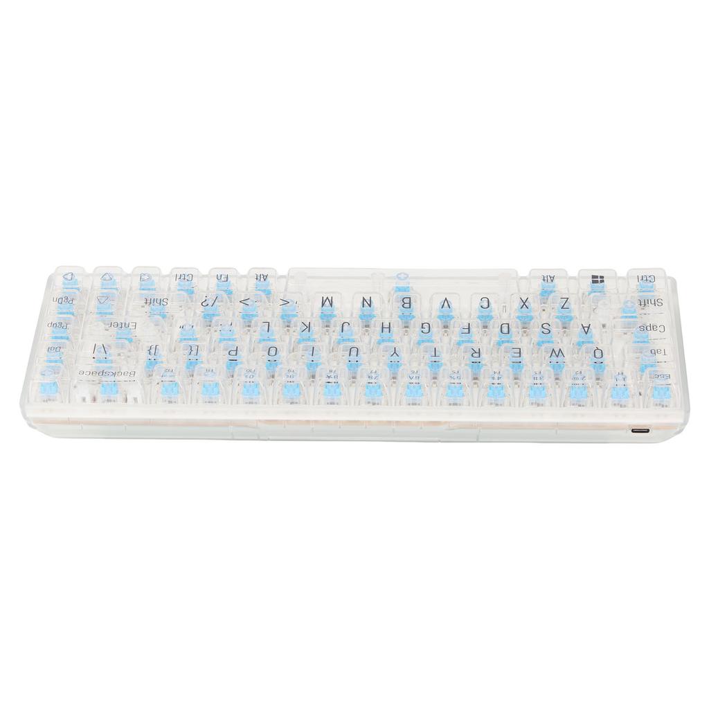 60 Percent Mechanical Keyboard for Android System Transparent RGB 68 Keys Wired PC Gaming Keyboard