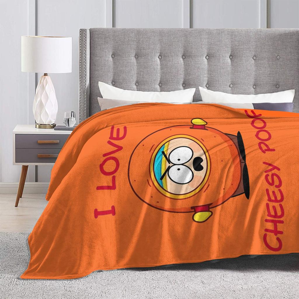 I Love Cheesy Poofs South-Parks Blanket Fleece Print Cartman Multifunction Lightweight Thin Throw Blanket for Home Couch Quilt
