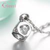 Fashion 925 Sterling Silver Love Heart Zircon Hollow Magic Cube Pendant Necklace For Women Wave Chain 45cm