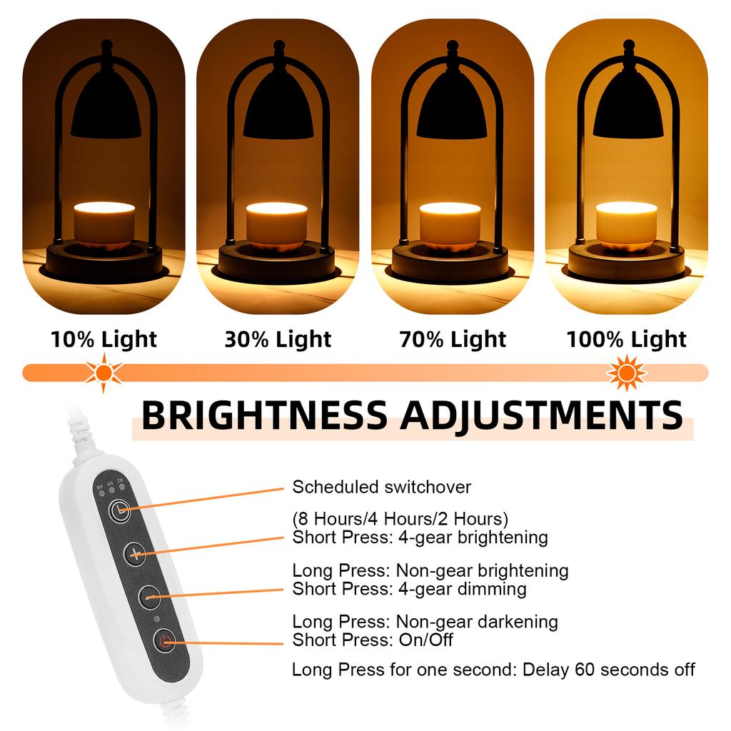 Aoresac Candle Warmer Lamp with 2 Bulbs/Electric Candle Warmer with Timer/Christmas Gifts for