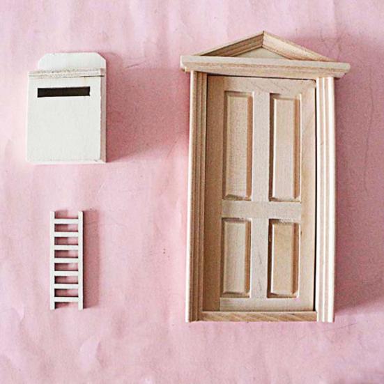 Рождественский набор аксессуаров для дверей Yousheng Gnome, реалистичное украшение для кукольного домика, деревянная дверь эльфа с почтовым ящиком, лестницей, венком