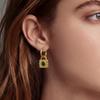Zircon Inlaid Cross Lock Earrings - Stylish, Versatile Stainless Steel Pendant