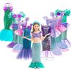Girls Little Mermaid Costume Kids Birthday Halloween Princess Girl Dress Children Summer Party Clothes for Carnival 3-10T