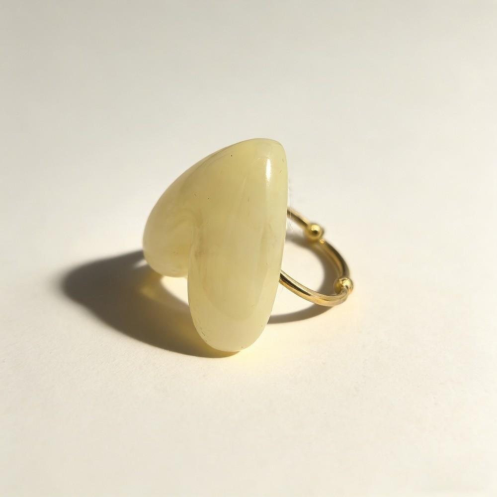 Простое кольцо с открытым ртом Личностное регулируемое кольцо Модное кольцо-сердце из смолы Мужское/Женское