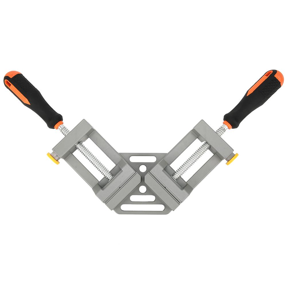 Угловой зажим Алюминиевый сплав Двойная рукоятка 90 градусов для Деревообрабатывающего приспособления Аппаратные аксессуары