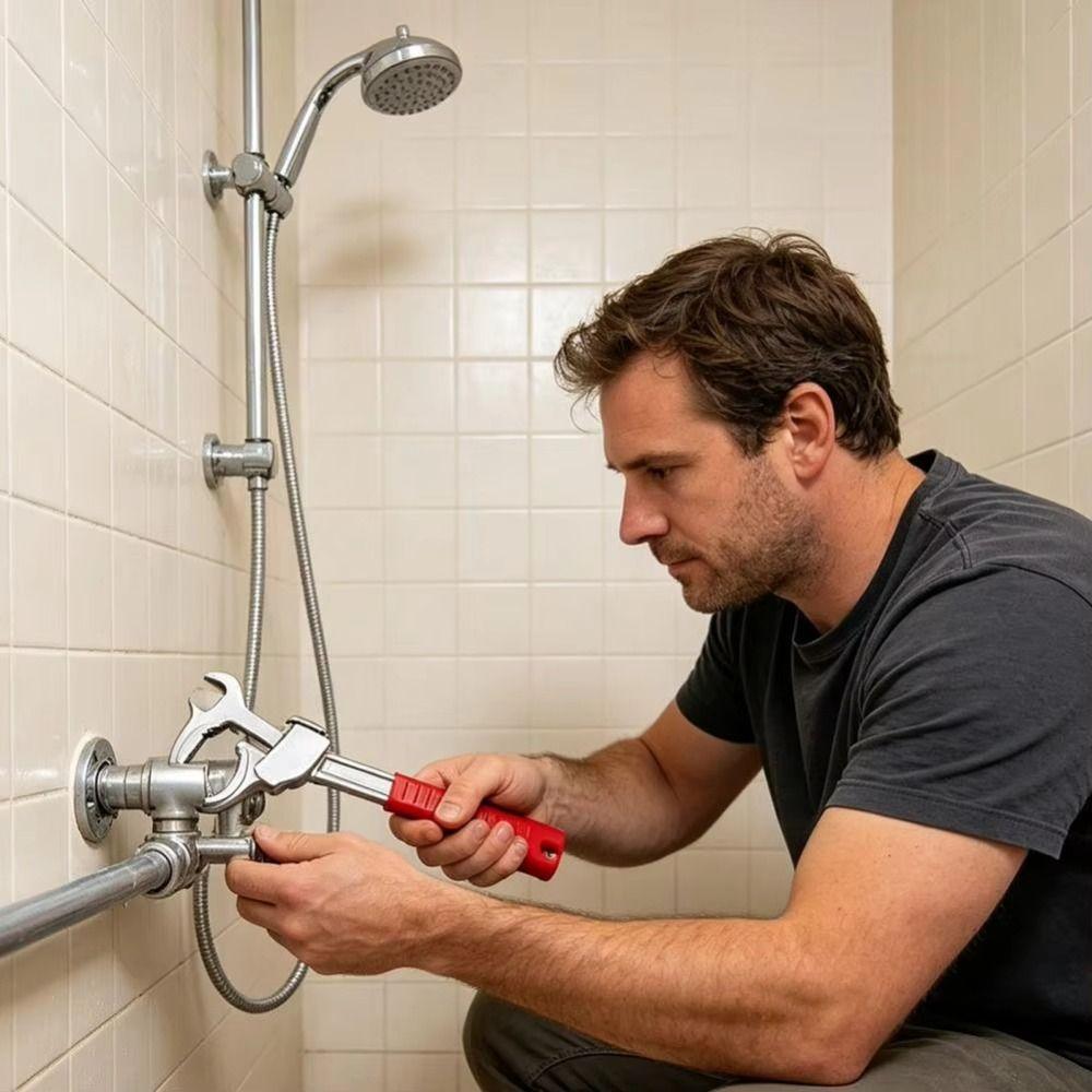 Large Opening Bathroom Spanner Aluminum Zinc Zinc Alloy Plumbing Wrench Faucet Wrench  Sink Installation