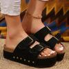 Women Summer Slippers Roman Style Open Toe Sandals Vacation Bohemian Shoes for Womens Thick Soled Platform Flat Slides Zapatos