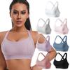 Женский противоударный спортивный бюстгальтер для бега и йоги - Без косточек, Боковая поддержка, Красивый дизайн спинки