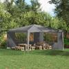 Party Tent Side Panel 2 pcs 400 x 195 cm Light Grey PE and Steel