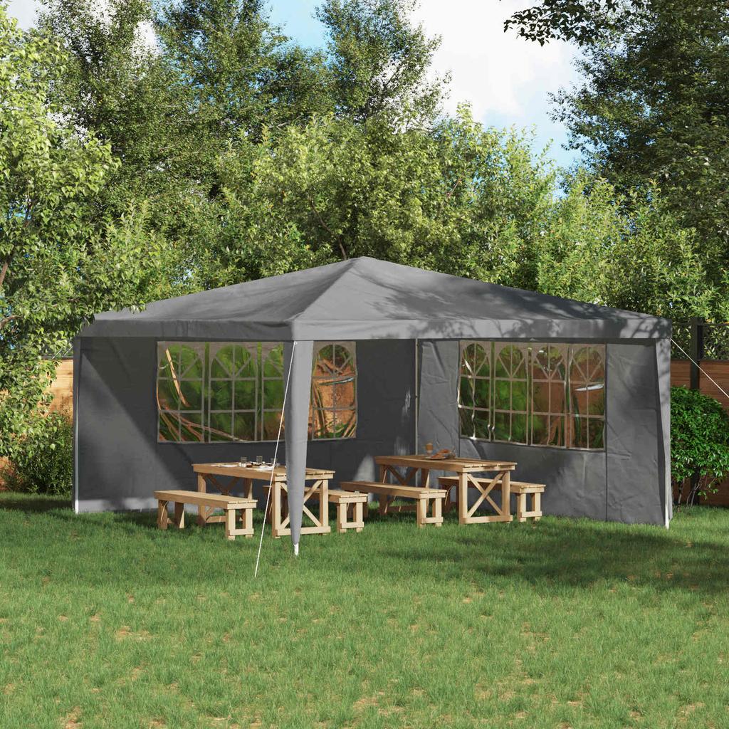 Party Tent Side Panel 2 pcs 400 x 195 cm Light Grey PE and Steel