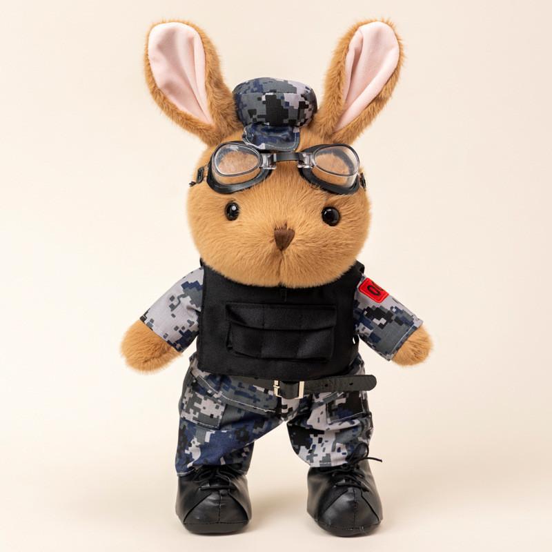 Soft And Cuddly Panda Army Plush Toy Rabbit Soldier Figure Perfect For Gifts