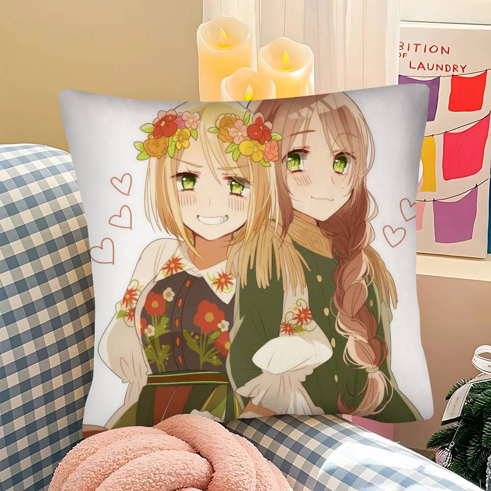 1 шт. Аниме H-Hetalia World Stars Наволочка Модная Квадратная Наволочка Спальня Диван Комната Ins Декор Отдых