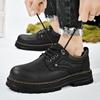 Fashion Brands High Quality Men's Low Cut Work Shoes New Leather Men‘s Boots Cowhide Ankle Boots Work Style Autumn Shoes for Men