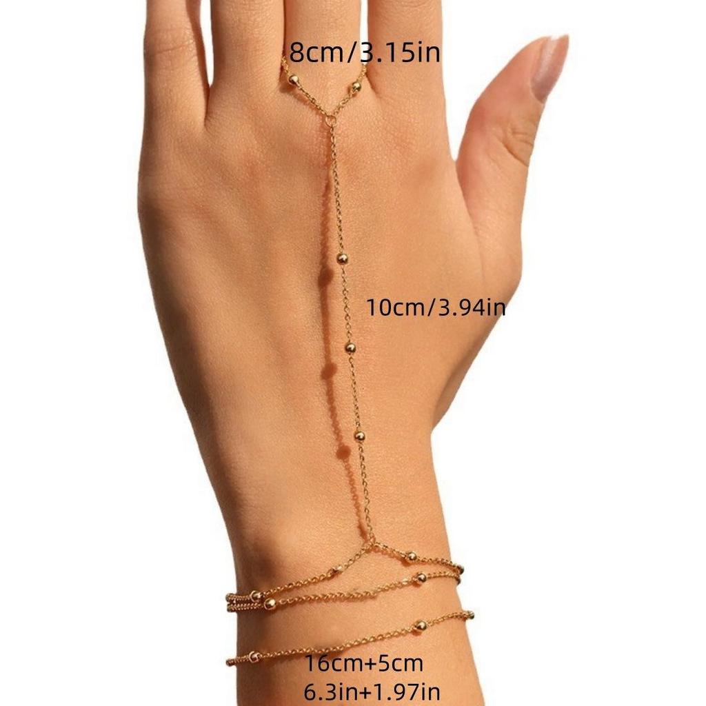 Европейский Креативный Браслет-Раб с Кристаллами и Цирконием: Женская квадратная цепочка с бусинами и соединением для пальца