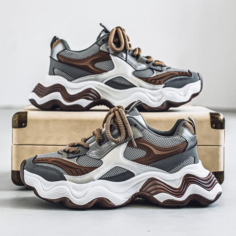 Новая повседневная спортивная обувь мужская сетчатая платформа мужская обувь модная универсальная обувь для папы мужская