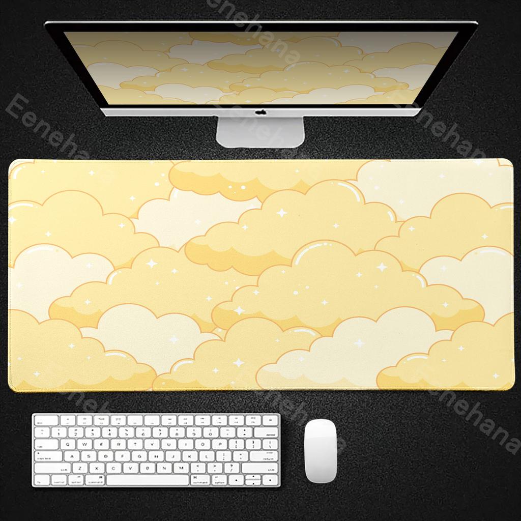 Light Pink Skyscape Mouse Pad Cute Aesthetic Xxl Kawaii Clouds Women Desk Pads Anime Pc Gamer Computer Mat Office Rubber Carpets