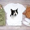 Women Cartoon Dog Tshirts Funny Face Animal Casual Pet Love Fashion Print Lady T-Shirts Top Womens Graphic Female T-Shirt