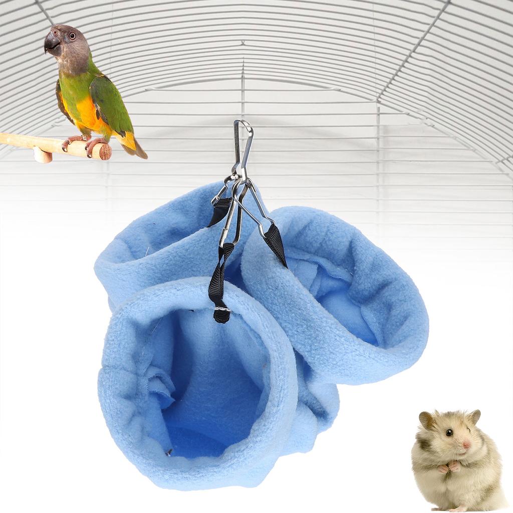 Hamster Bed Hanging Tunnel Hammock Warm Sleeping House for Rat Hamster Small AnimnalsBlue