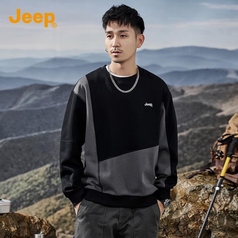 Jeep Мужская толстовка с цветовыми блоками, свободного кроя