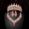 Новая Свадебная Корона Костюм-тройка Свадебная Корона Тиара Ожерелье Серьги Корейские Аксессуары для Свадебного Платья Супер Фея