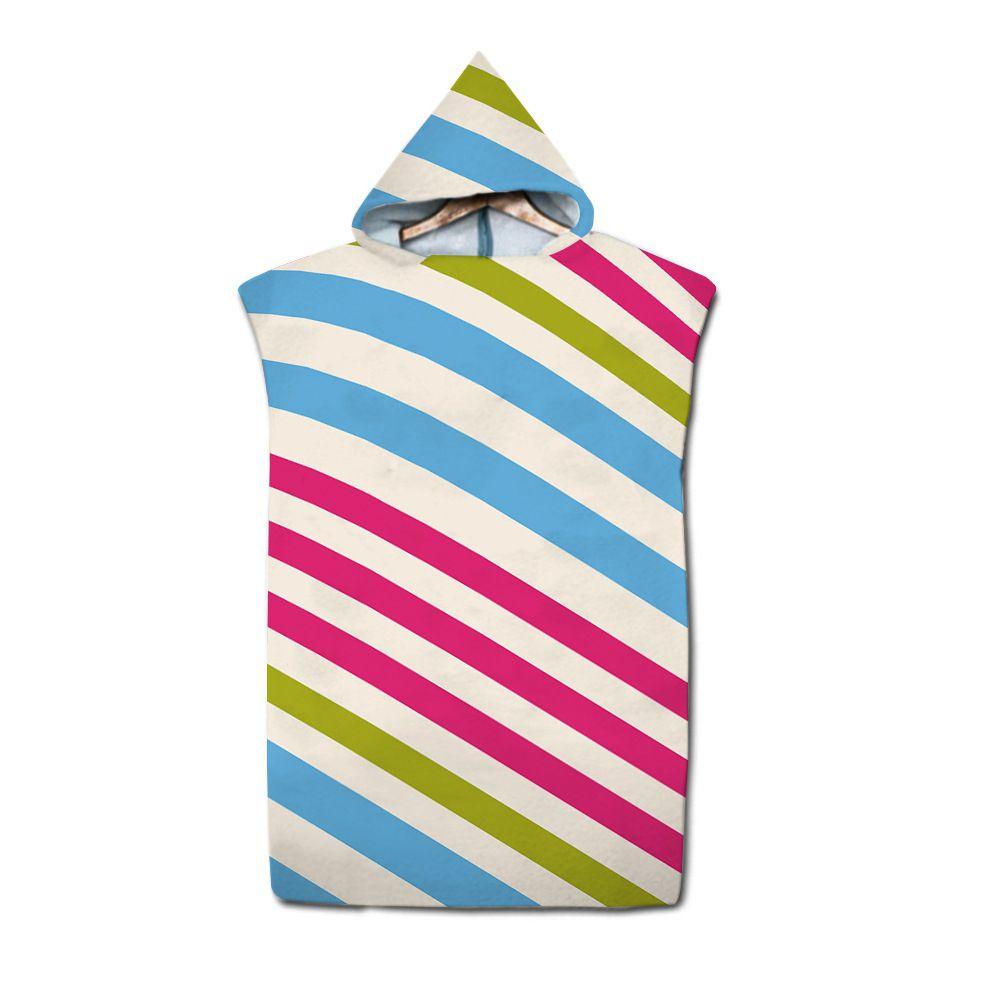 Полосатый микрофибровый халат с широкими полями для любителей пляжа