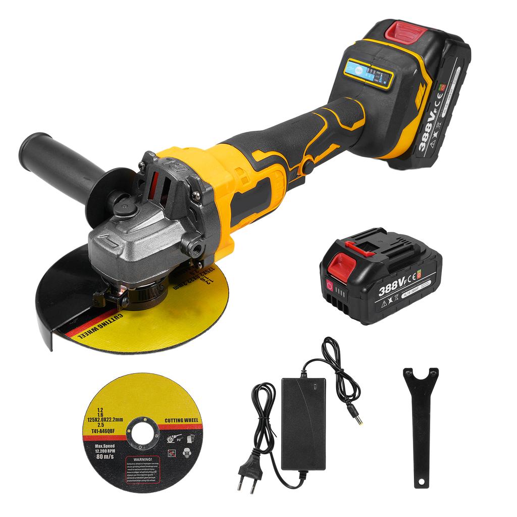 Angle Grinder Tool Cordless Angle Grinder 18V 10000RPM Powerful Brushless Motor Battery Grinder Tool for Cutting Polishing with Auxiliary Handle