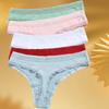 5 шт./компл. Однотонные стринги Женские хлопковые трусики Сексуальное нижнее белье Спортивные полосатые трусики С низкой посадкой Тонкий стиль Дышащие трусы