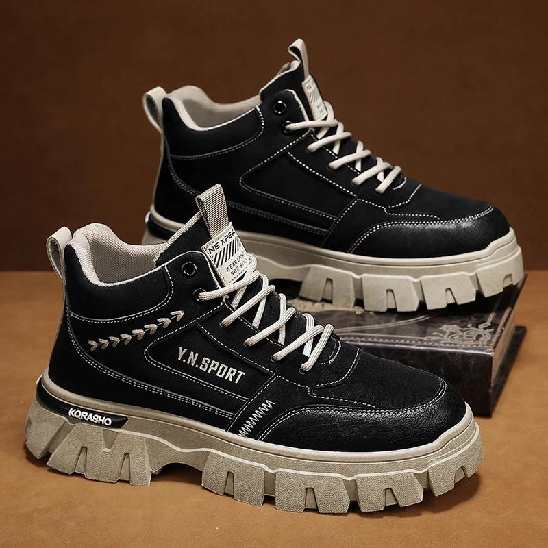 Fashion New Men's Tooling Shoe Outdoor Snow Boots Casual Sports Ankle Winter Popular Model Non-slip Waterproof Mans Boot Hard-wearing