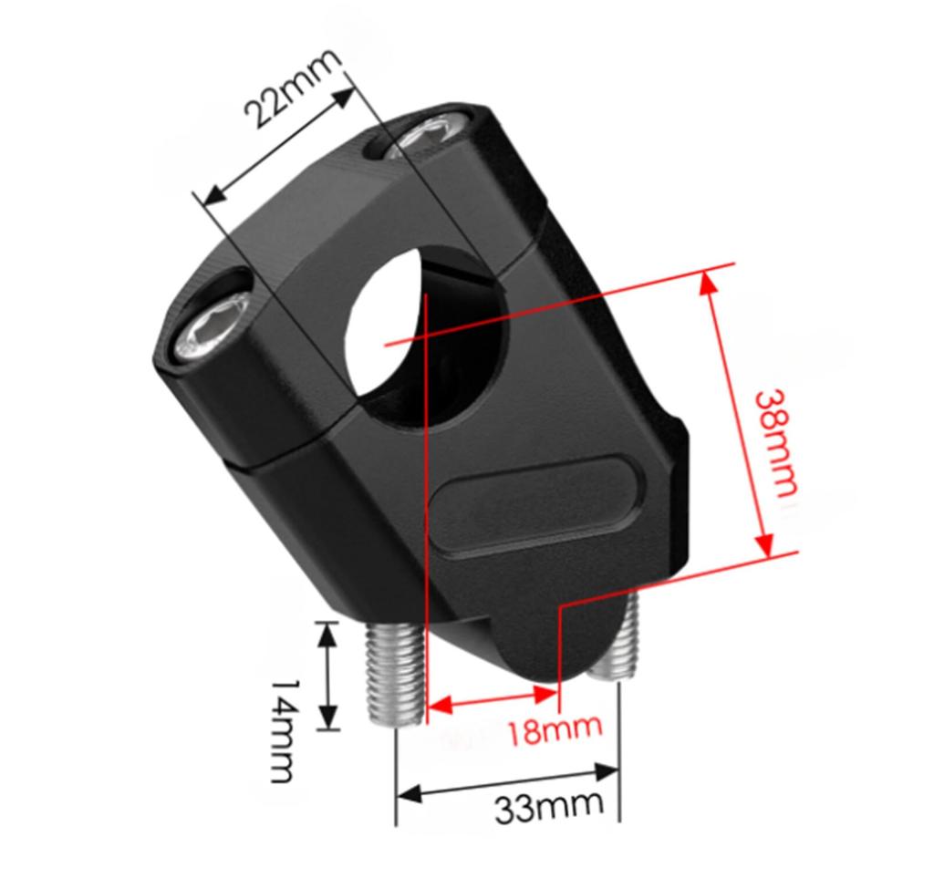 Проставка руля 22 мм руль Мотоциклетная проставка руля комплект проставок смещения назад Универсальный продукт [Поднимает положение] (черный)
