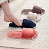 Открытые женские осенне-зимние комнатные и уличные теплые плюшевые туфли на толстой подошве, открытые хлопковые тапочки на одно слово, женская пена