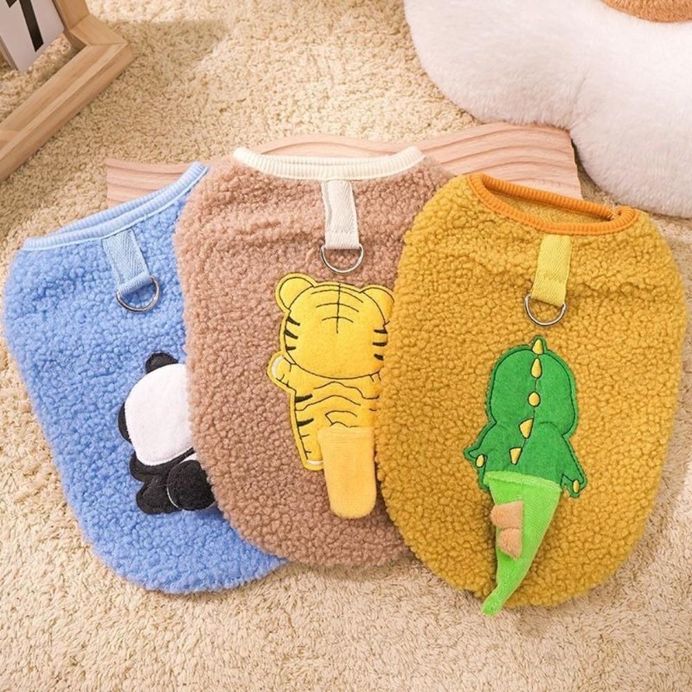 Soft Dog Jacket Plush Pet Clothes Funny Cat Sweater  for Puppy Cats