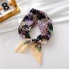 Korean-Style Linen Small Elegant Scarf Hair Silk Scarf Spring Autumn Women's All-Match Fashionable Square Towel Band Decorative Scarf Cotton