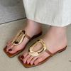 Fashion Ladies Slippers Outside Metal Chain Flats 2024 Women Flip Flops New In Summer Casual Slides Beach Female Shoes For Slippers
