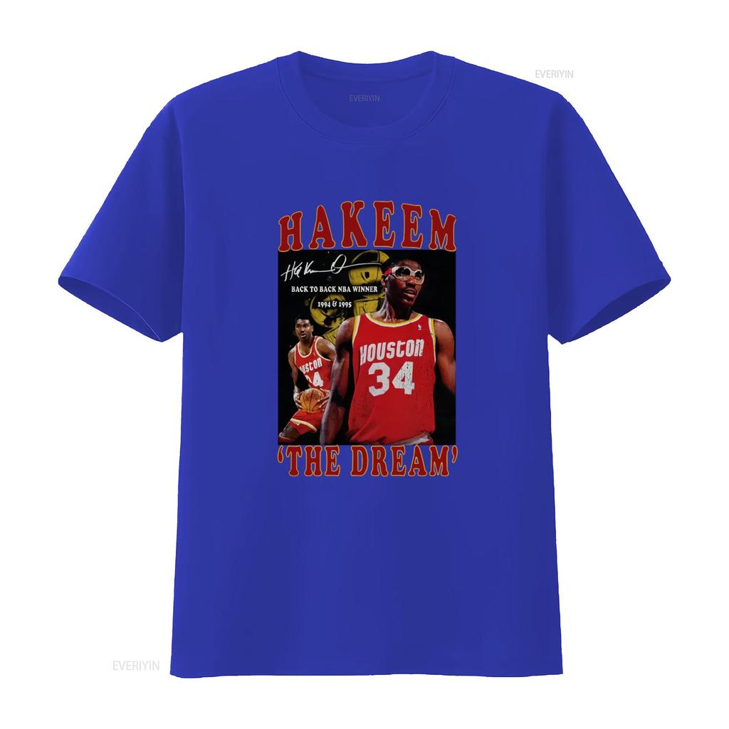 Hakeem Olajuwon Houston Basketball Player Vintage Style T Shirt S 5xl Vintage Washed Graphic Slightly Breathable Streetwear
