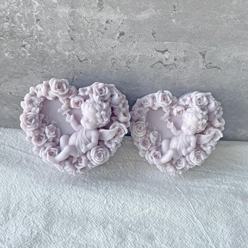 Сделай сам Силиконовая форма для свечей Роза Сердце Ангел Ручная работа Гипс Ароматизированное мыло Форма 3D Ремесло Фондант Шоколад Инструмент для выпечки Украшение
