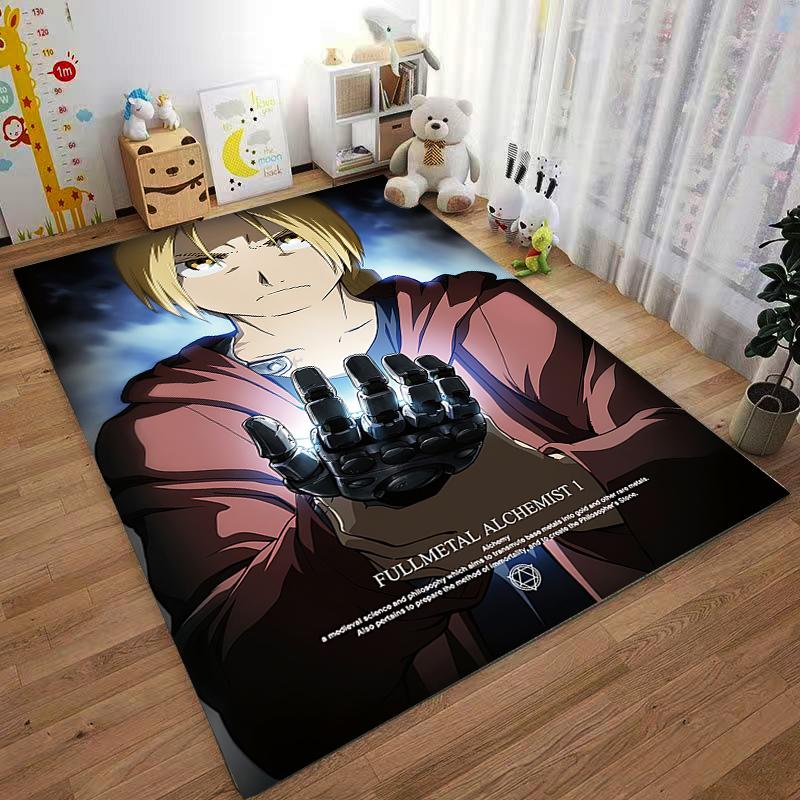 Fullmetal Alchemist Edward Automail Hand Glowing Poster scenic landscape printed carpet floor accent, whimsical kids room rug playful floor decor