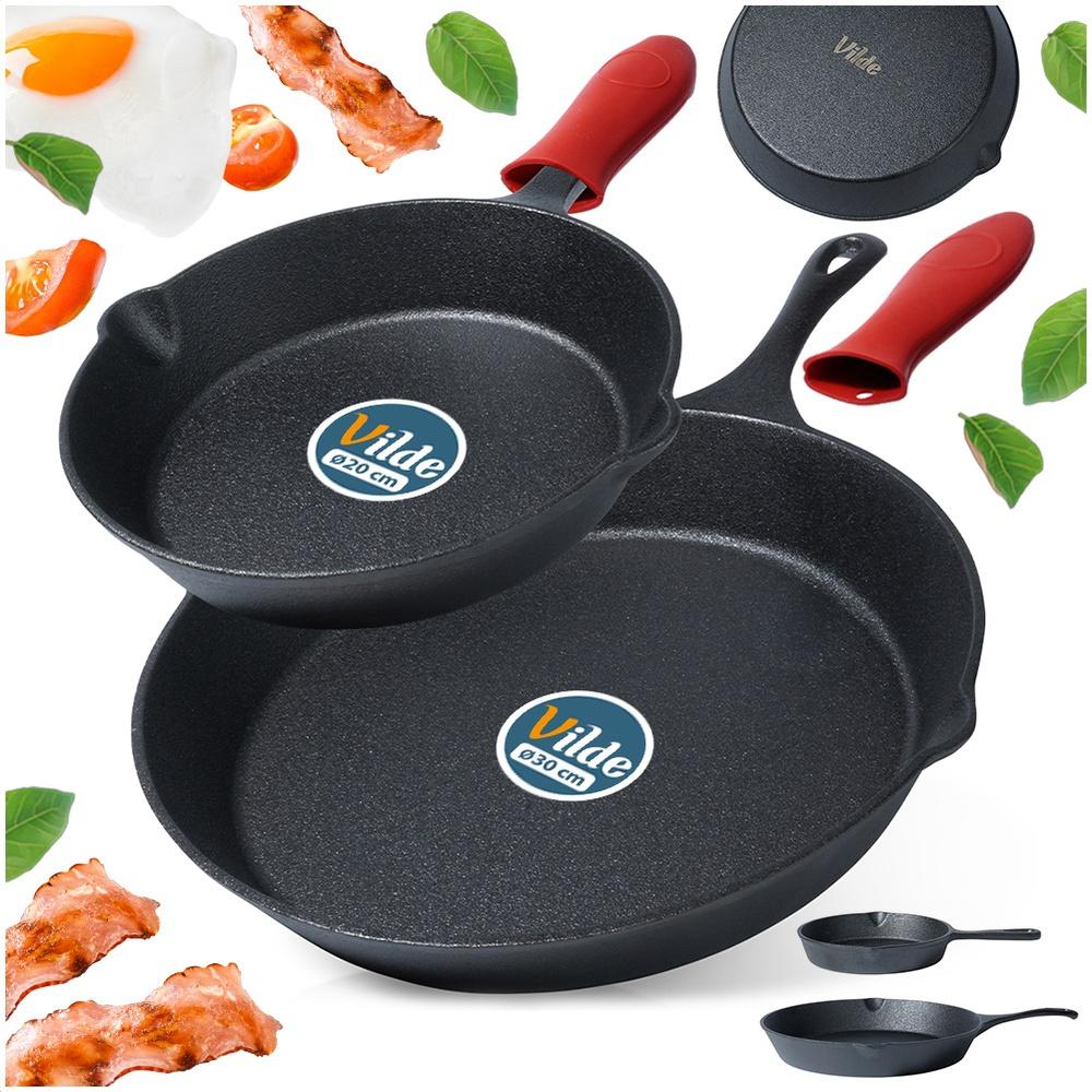 Set of cast iron frying pans with silicone cover CAST LINE 20 cm / 30 cm 2 pcs.
