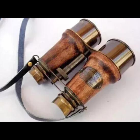 Латунный бинокль с кожаной коробкой, морской викторианский монокуляр для охоты, наблюдения за птицами, лучший подарок