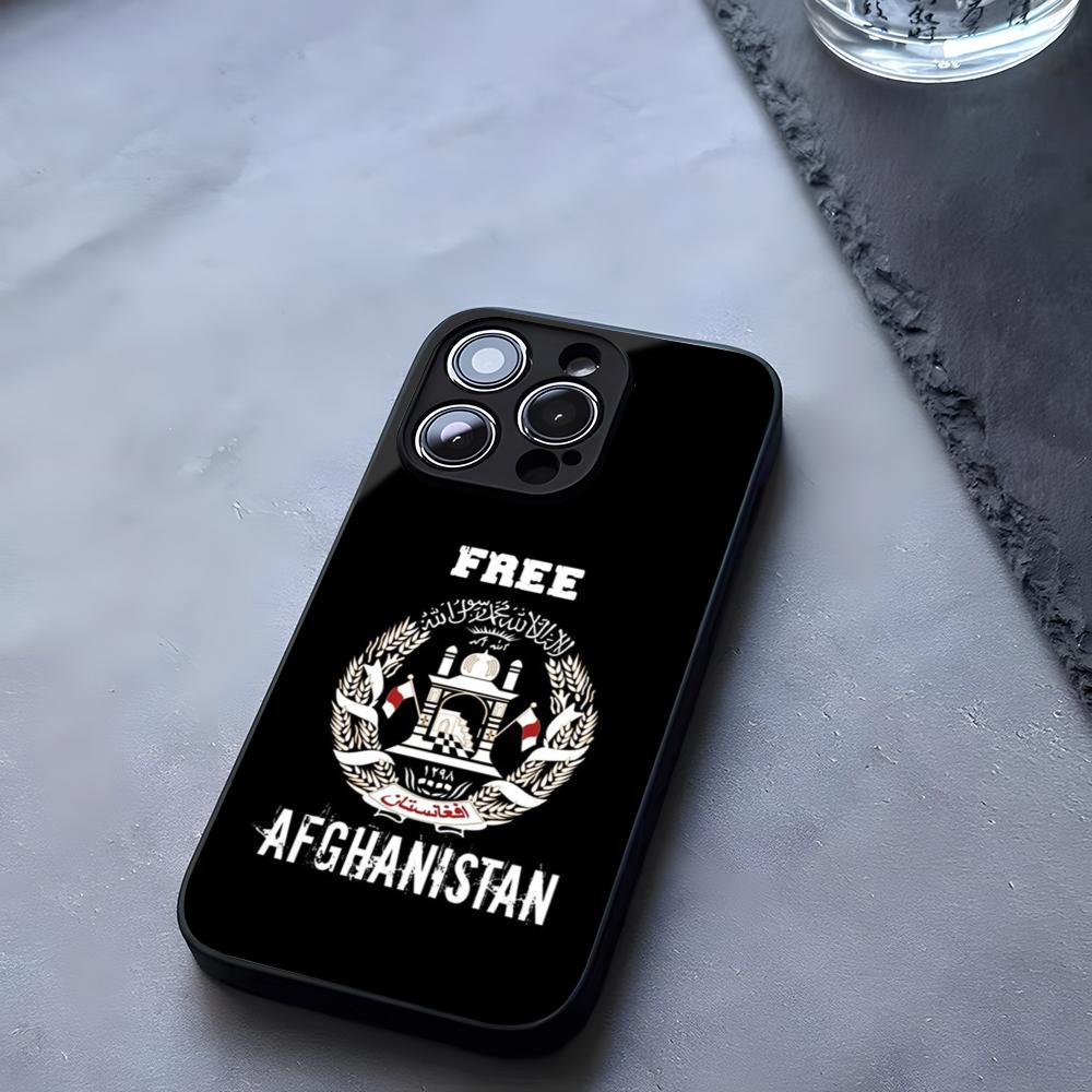 Чехол для телефона Афганистан Афганский Флаг Закаленное Стекло Для IPhone 17 13 14 16 12 15 11 Pro Max Plus Mini X XR SE2020 Coque