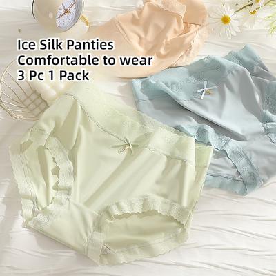 Ice Silk Нижнее белье женские дышащие ультратонкие трусы со средней посадкой