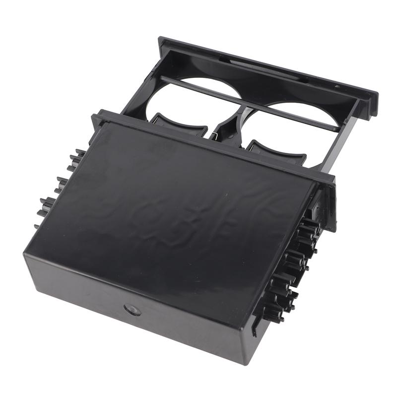 Car Radio Cup Holder Single Din 2 in 1 Layer Black Cup Holder Multi Purpose Car Stereo Storage Box for Organizing Items