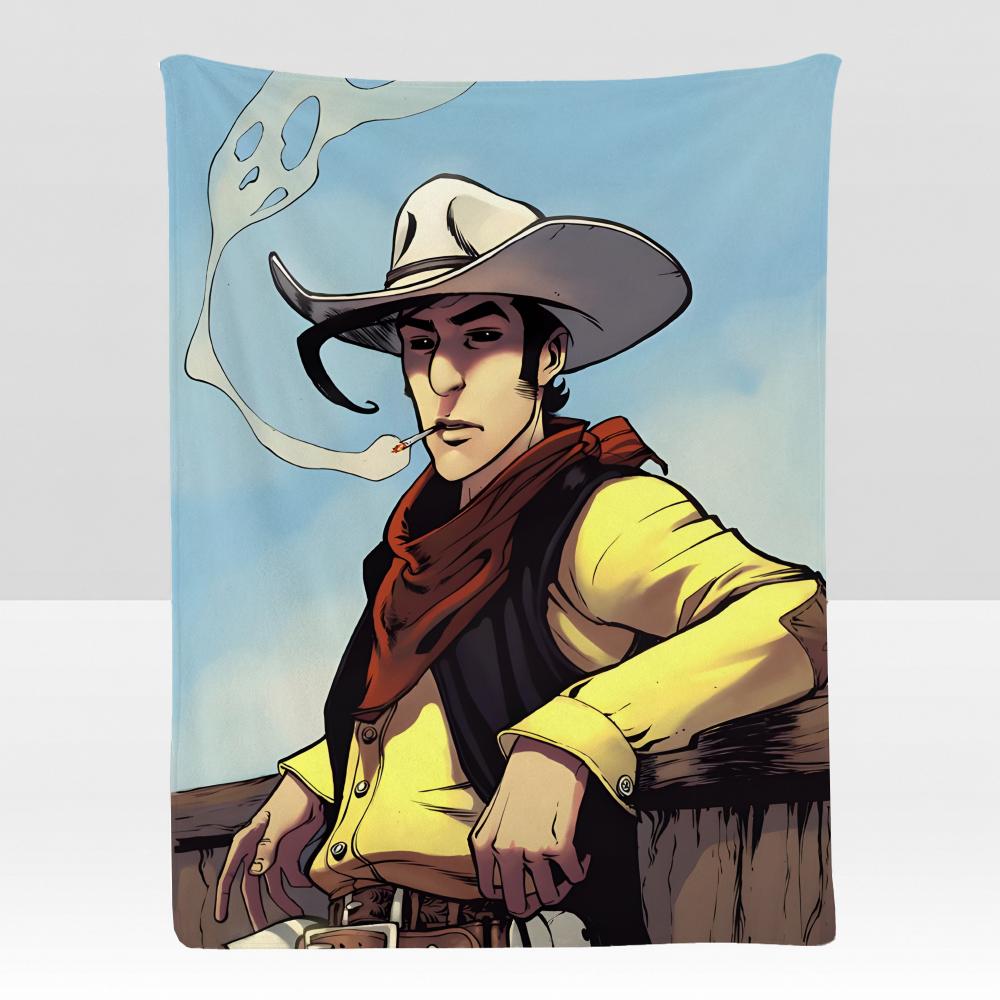 comic LLucky LLuke Throw Soft Flannel Blanket for Bed Bedroom Sofa Picnic Throw Skinfriendly Breathable Gift Cover