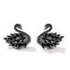 Серьги «Черный лебедь» из Кореи, женские серьги из чистого циркония, серьги-клипсы, маленькие серьги-подвески, завод ювелирных изделий для ушей